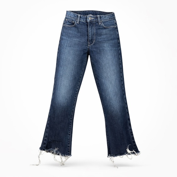 Fidelity Denim - Fidelity Denim Women’s Juniper Cropped Flare Raw Hem Seahorse Dark Wash Sz 24‌‌‌